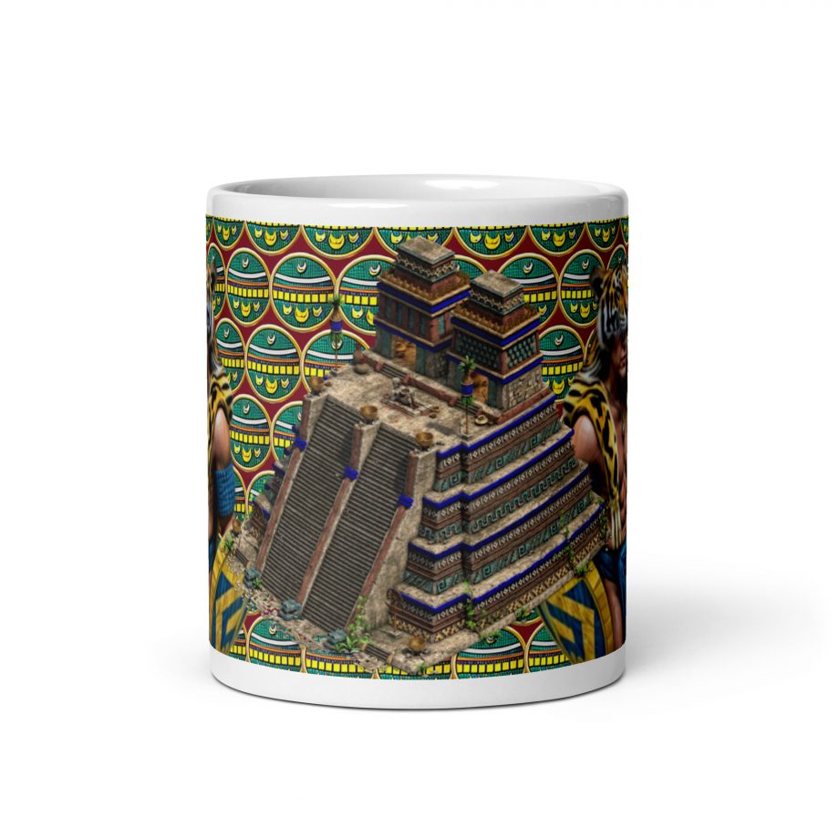AOE Aztec Jaguar Warrior - White glossy mug