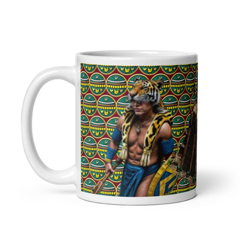 AOE Aztec Jaguar Warrior - White glossy mug