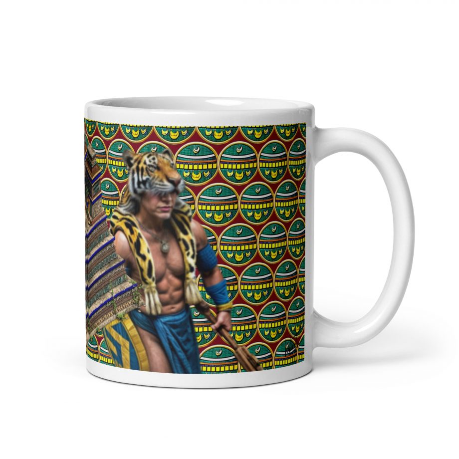 AOE Aztec Jaguar Warrior - White glossy mug
