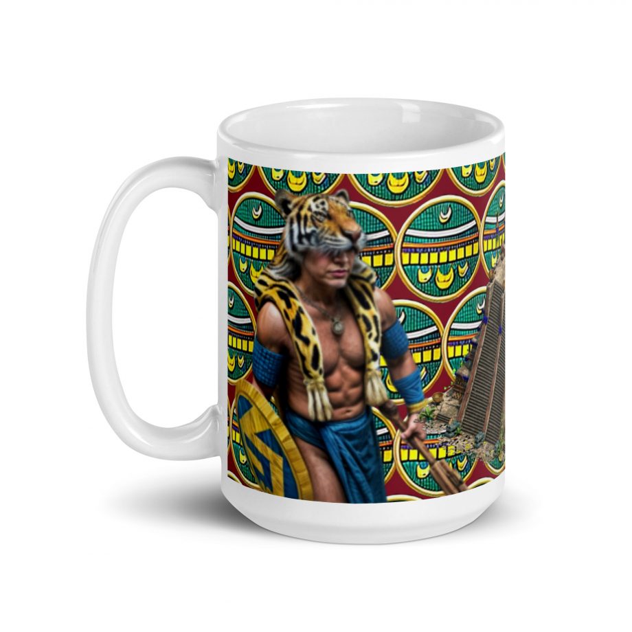 AOE Aztec Jaguar Warrior - White glossy mug