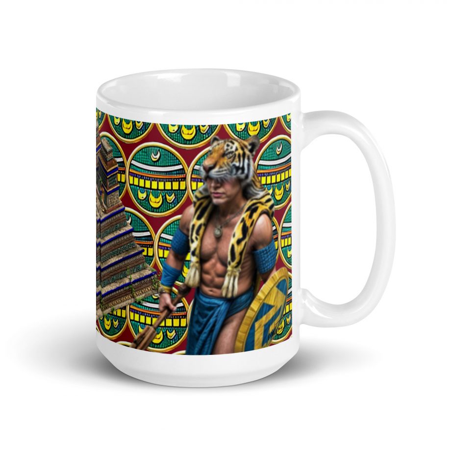 AOE Aztec Jaguar Warrior - White glossy mug