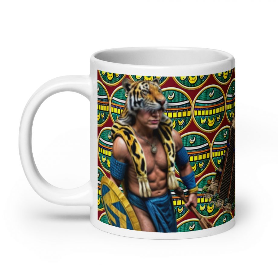 AOE Aztec Jaguar Warrior - White glossy mug