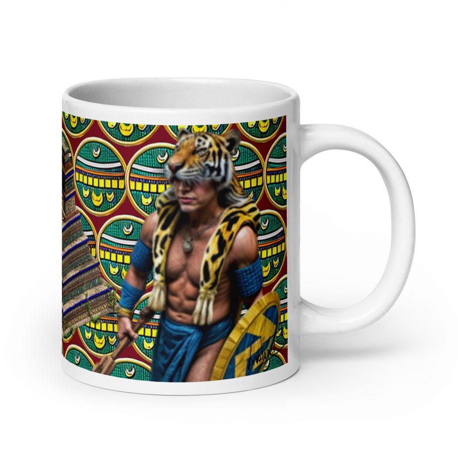 AOE Aztec Jaguar Warrior - White glossy mug